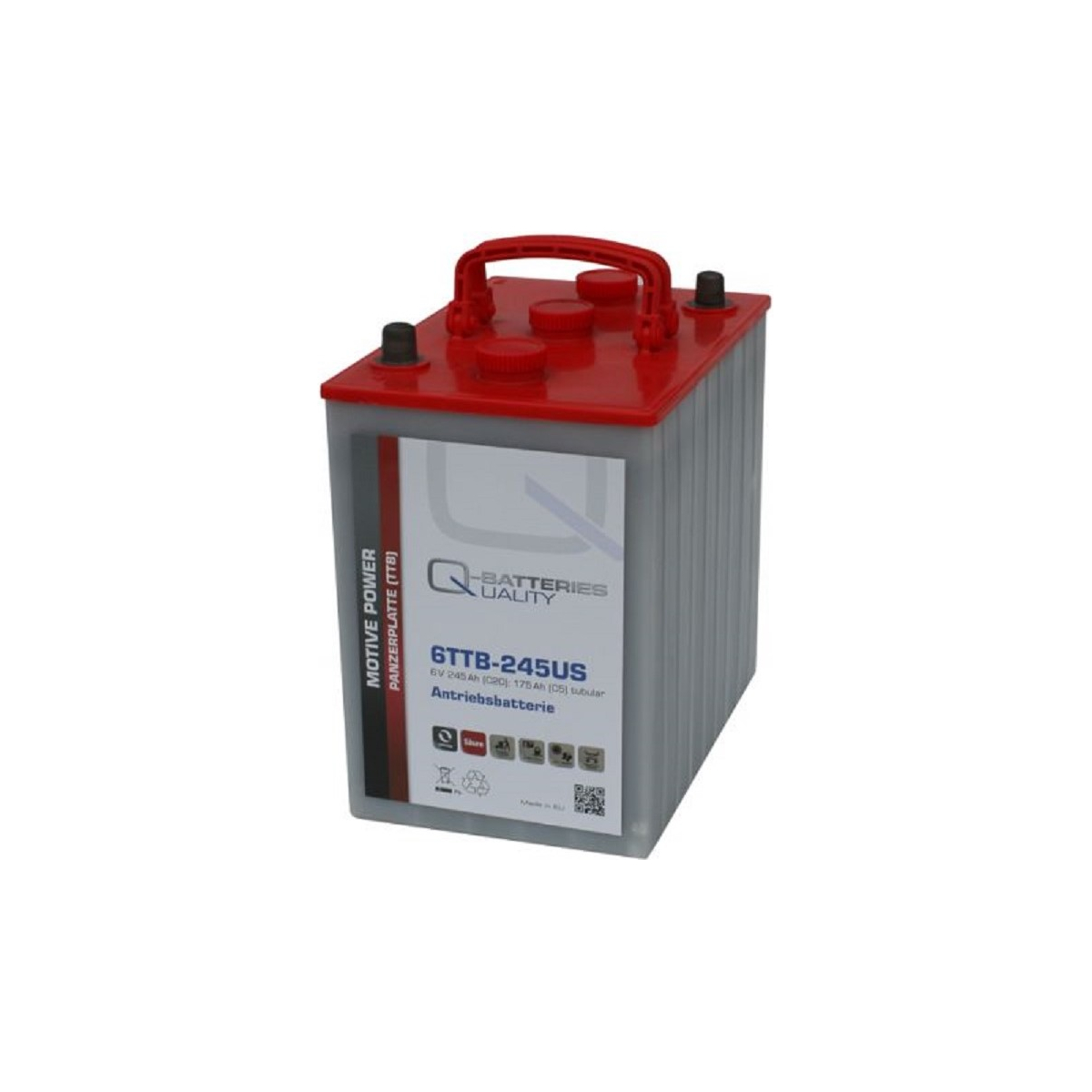 Q-Batteries 6TTB-245US 6V 245Ah (C20) geschlossene Blockbatterie, positive Röhrchenplatte