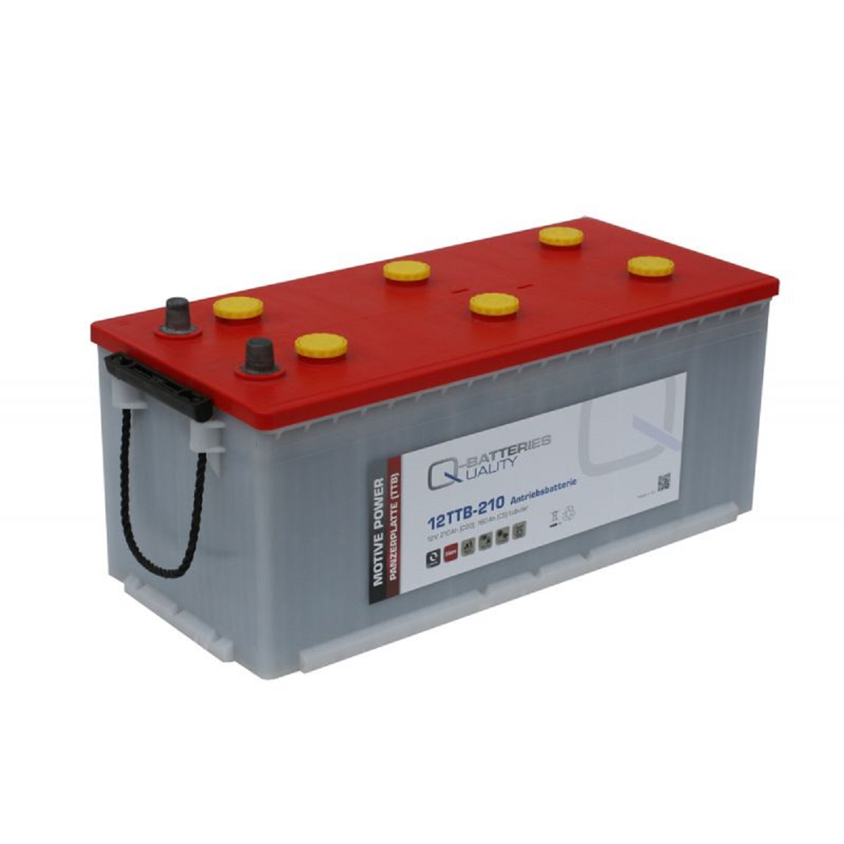 Q-Batteries 12TTB-210 12V 210Ah (C20) geschlossene Blockbatterie, positive Röhrchenplatte