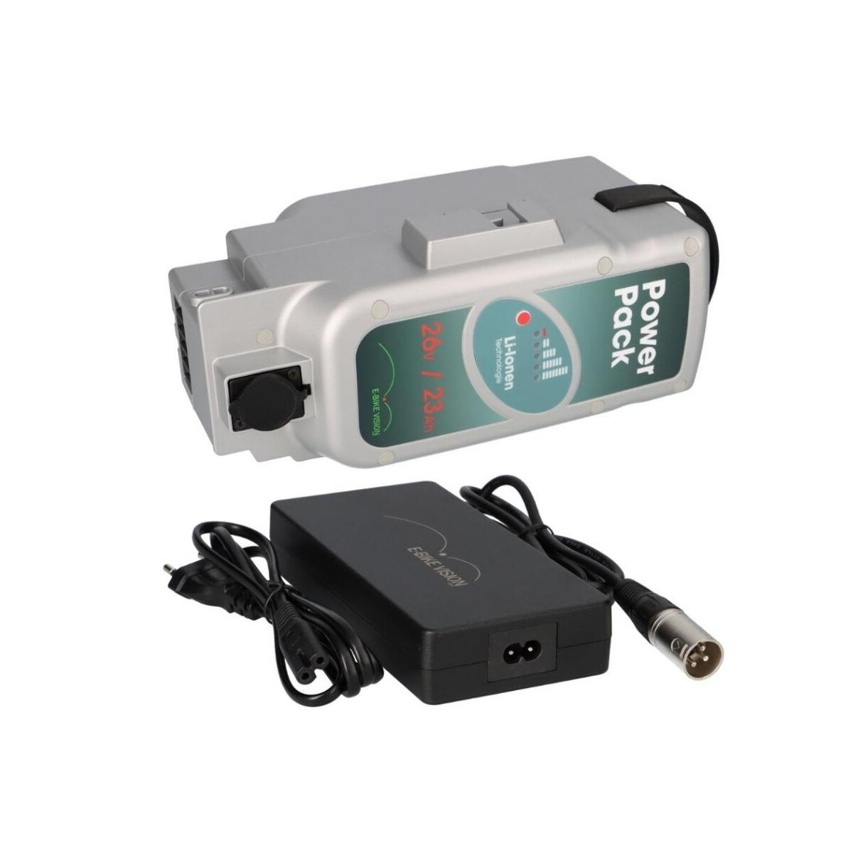 SET E-BIKE VISION Power Pack 26V 23Ah Ersatzakku + Ladegerät 26V 5A für Panasonic Antrieb