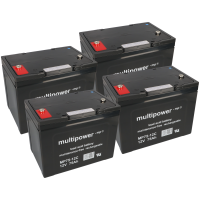 4x 12V 75Ah Blei Akku-Satz kompatibel El gallery