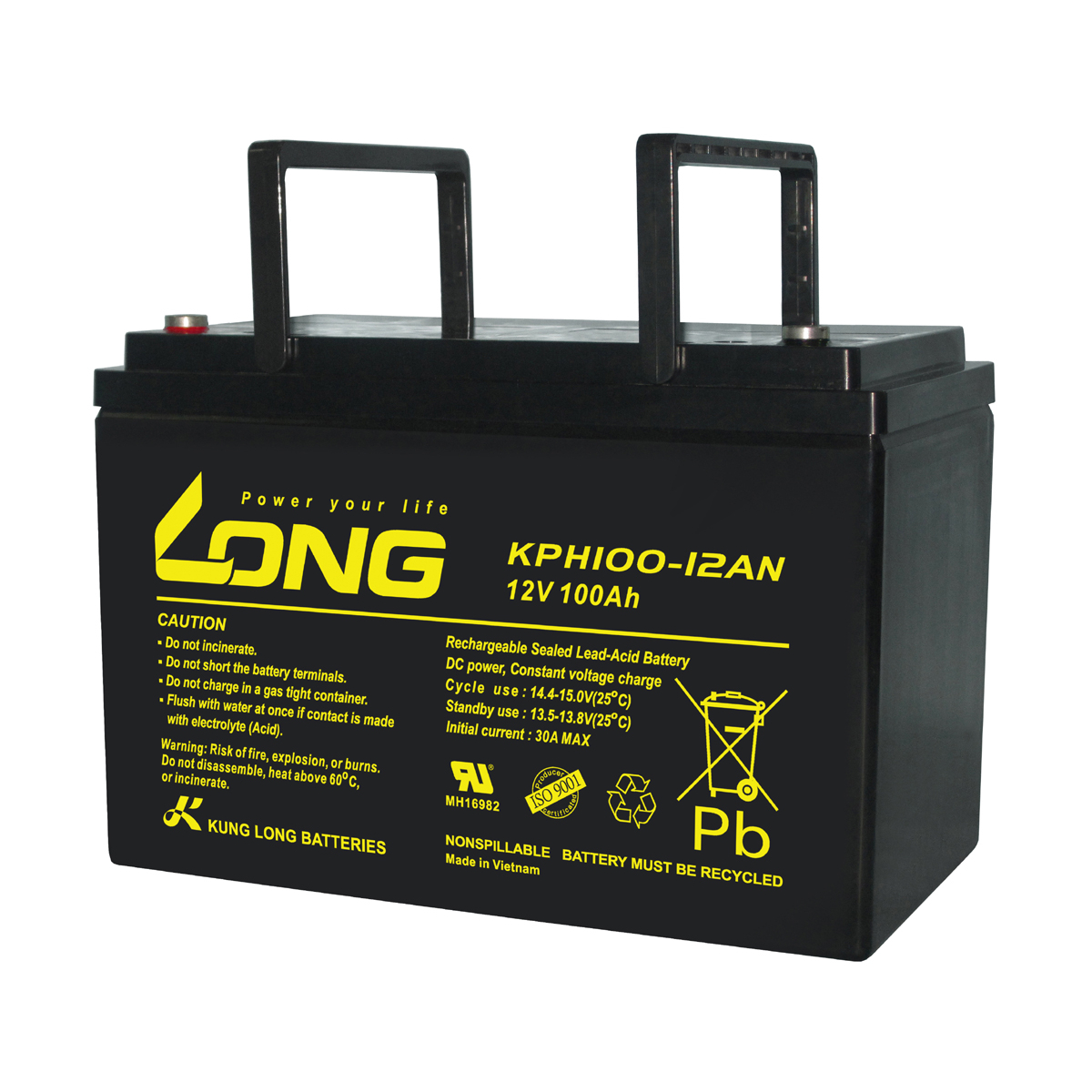Kung Long Akku 12V 100Ah Pb Batterie Bleigel KPH100-12AN Longlife