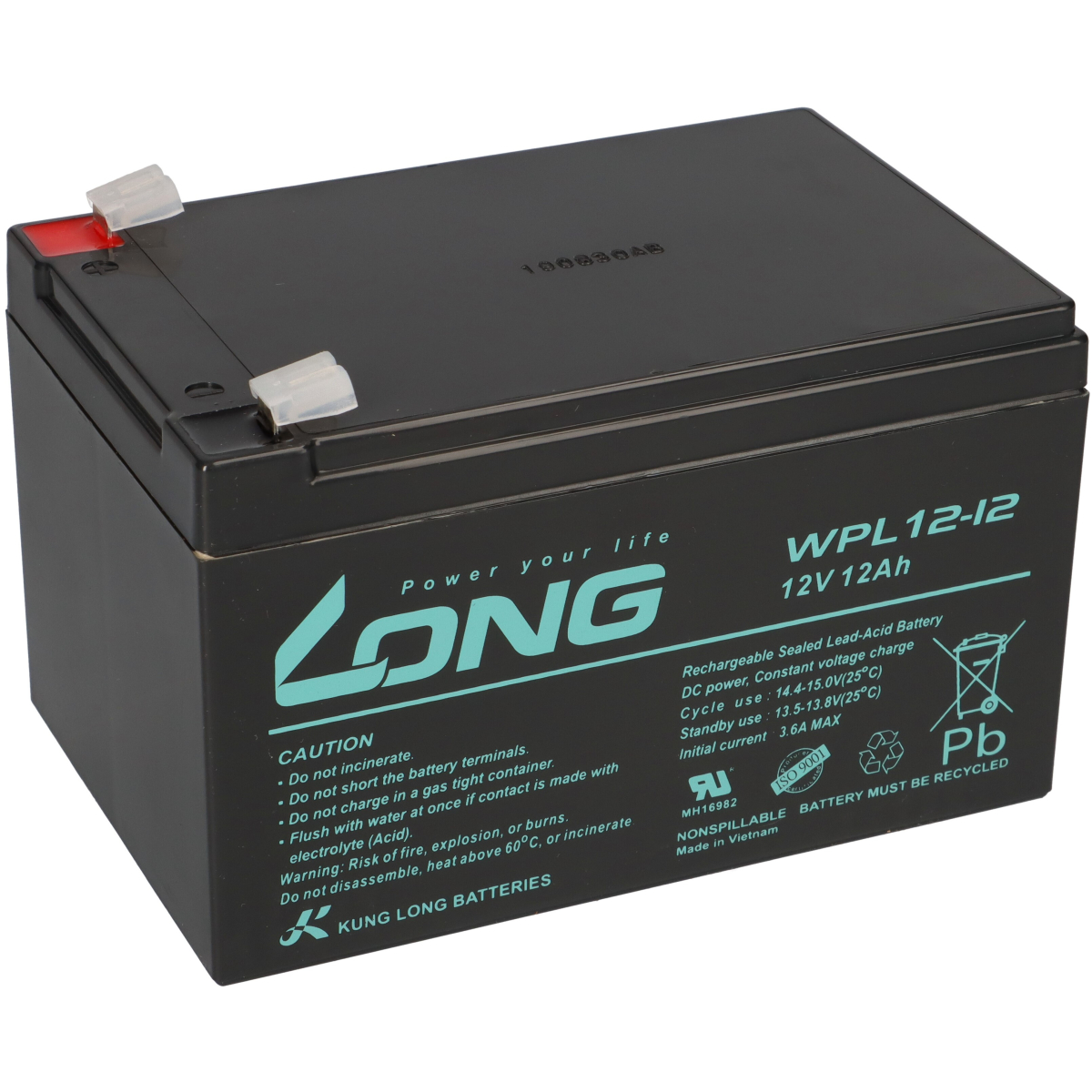 Kung Long Akku 12V 12Ah Pb Batterie Bleigel WPL12-12 Longlife