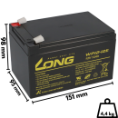 Kung Long Akku 12V 12Ah Pb Batterie Bleigel WP12-12E...