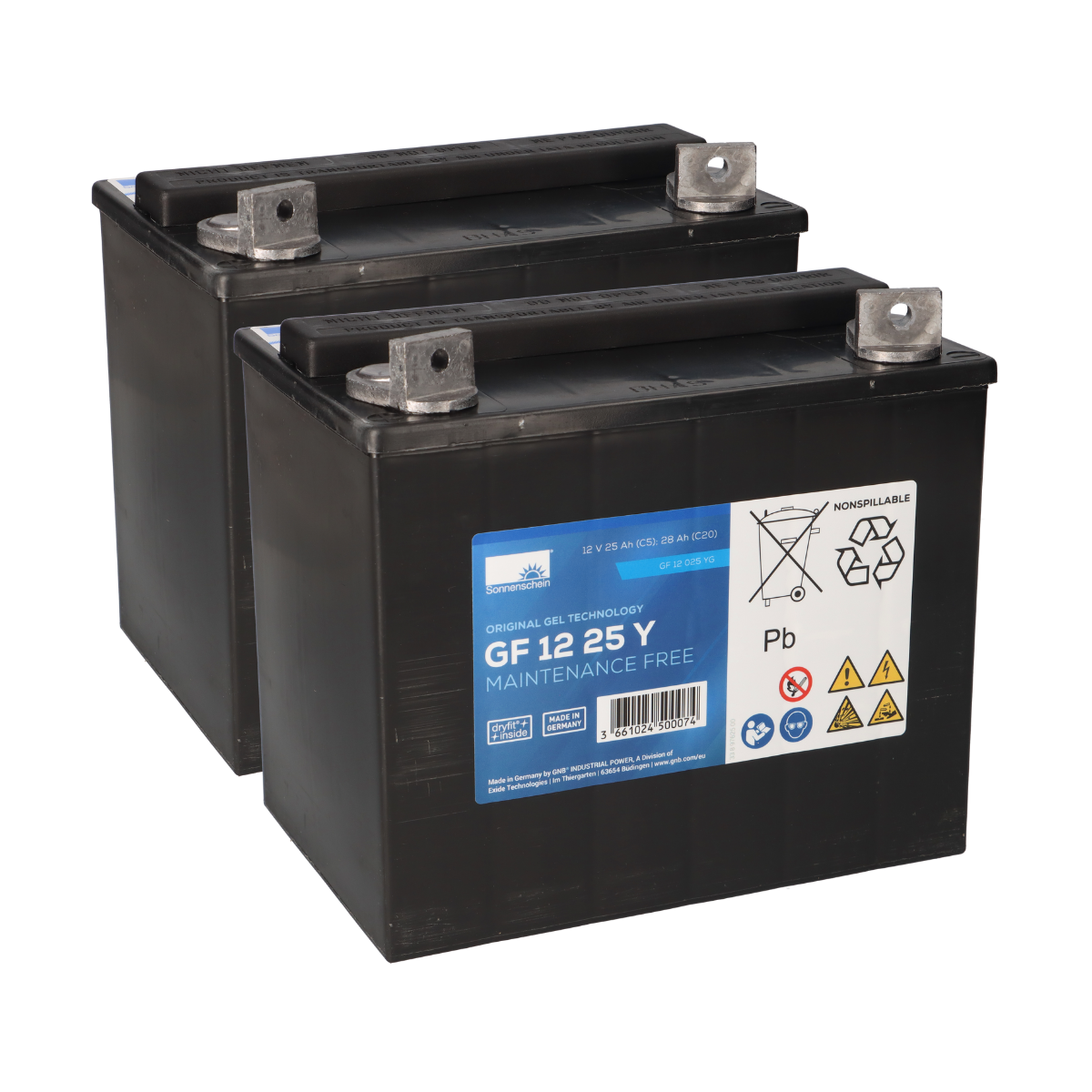 Akkusatz für Scheuersaugmaschine Gansow CT15 2x 12V 28Ah Bleigel Zyklenfest