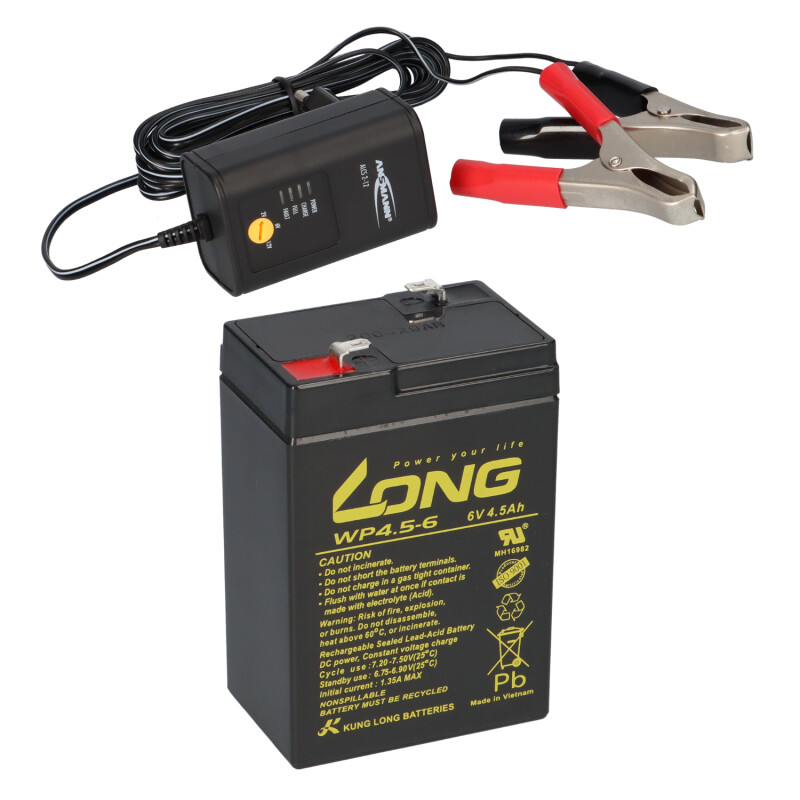 Automatik Ladegerät 6V 1,2A Blei Akku AGM GEL Vlies Batterie Lader 1200mAh 