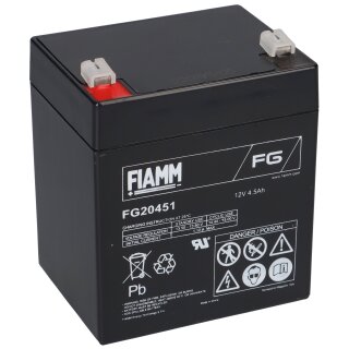 Fiamm Blei-Akku FG20451 Pb 12V / 4,5Ah Faston 4,8