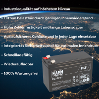 FIAMM FG20721 Standard AGM Bleiakku 12V 7,2Ah T1 / Faston 4,
