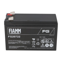 FIAMM FG20722 Standard AGM Bleiakku 12V 7,2Ah T2 / Faston 6,