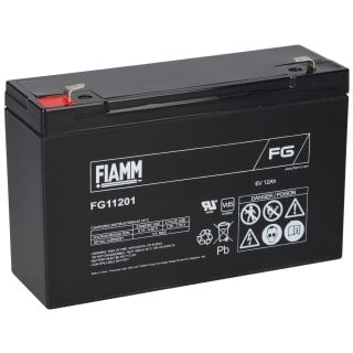 Fiamm Blei-Akku FG11201 Pb 6V / 12Ah Faston 4,8