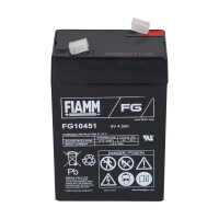 FIAMM FG10451 Standard AGM Bleiakku 6V 4,5Ah T1 / Faston 4,8