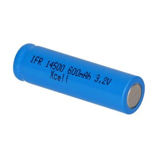 4x LiFePO4 Akku 3,2V 600mAh 14500 AA Mignon Solarleuchte erhöhter Pluspol Li-Ion 