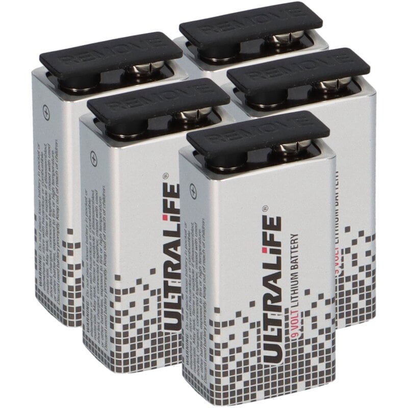 5x Ultralife U9VLJP 9V Block Lithium Batterie 9V 1200mAh