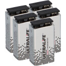 5x Ultralife U9VL-J-P - 9V Block Power Cell Lithium...