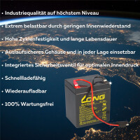 Kung Long Blei Akku AGM 12V 5 Ah WP5-12 mit Stecker für