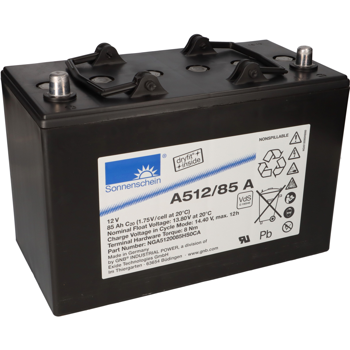 Sonnenschein Bleigel Akku 12V 85Ah Dryfit A512/85A VdS Zulassung