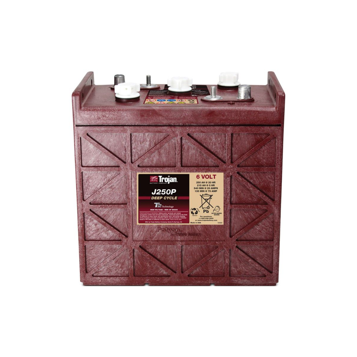 Traktionsbatterie Trojan J250P 6V 250Ah Deep Cycle DT-Anschluss