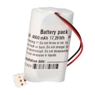 Lithium Batteriepack mit Kabel und Molex Stecker Mignon AA Zellen 3,6V 4800mAh