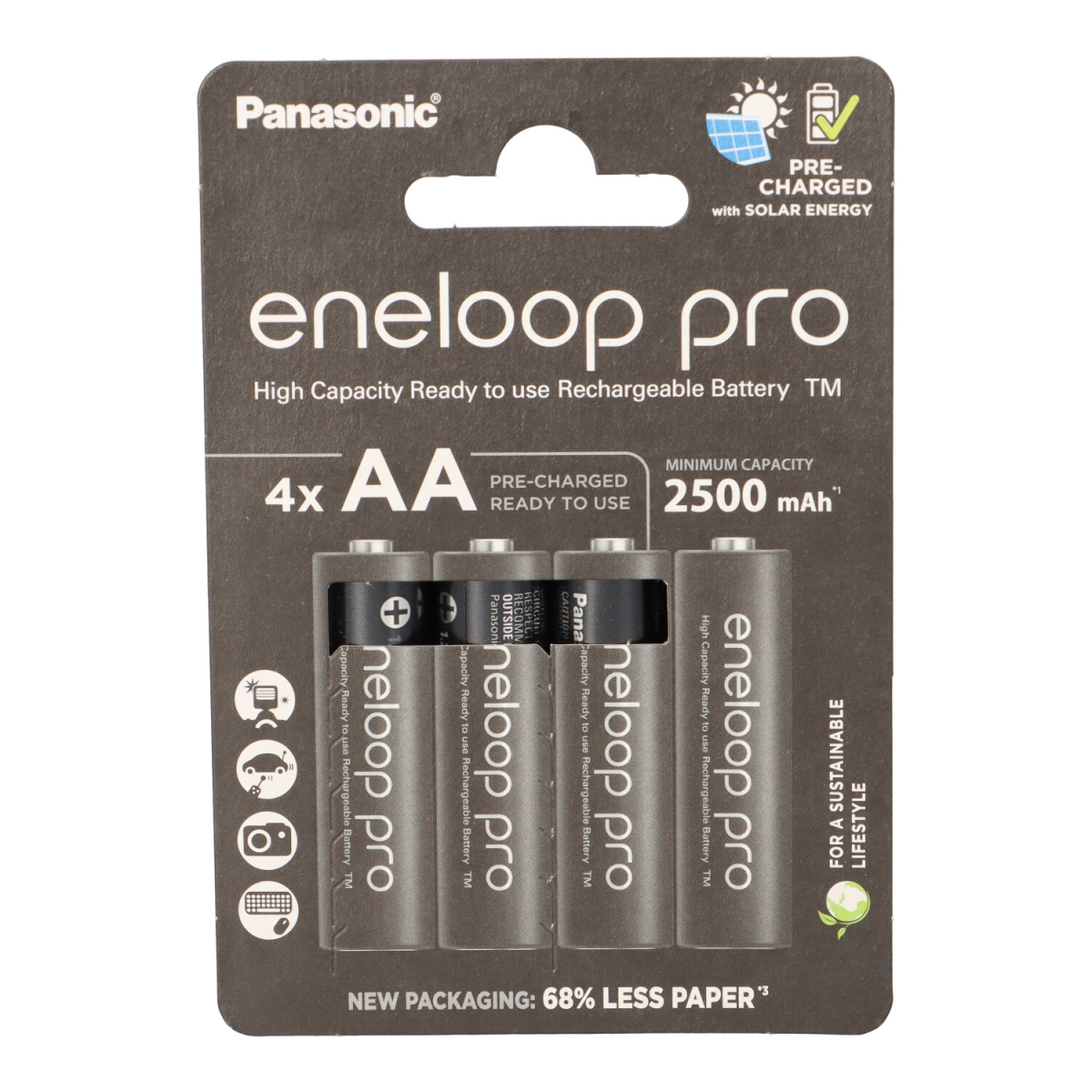 4er Blister eneloop Pro Mignon Akku BK-3HCDE/4BE Ni-MH 1,2V / 2500mAh