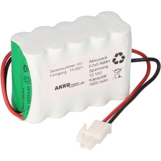 12V 1600mAh NiMH Akku passend Assa Abloy Besam Unislide Türsysteme USL-MEU Fluchtwegschieber Teilenr.: 33550475