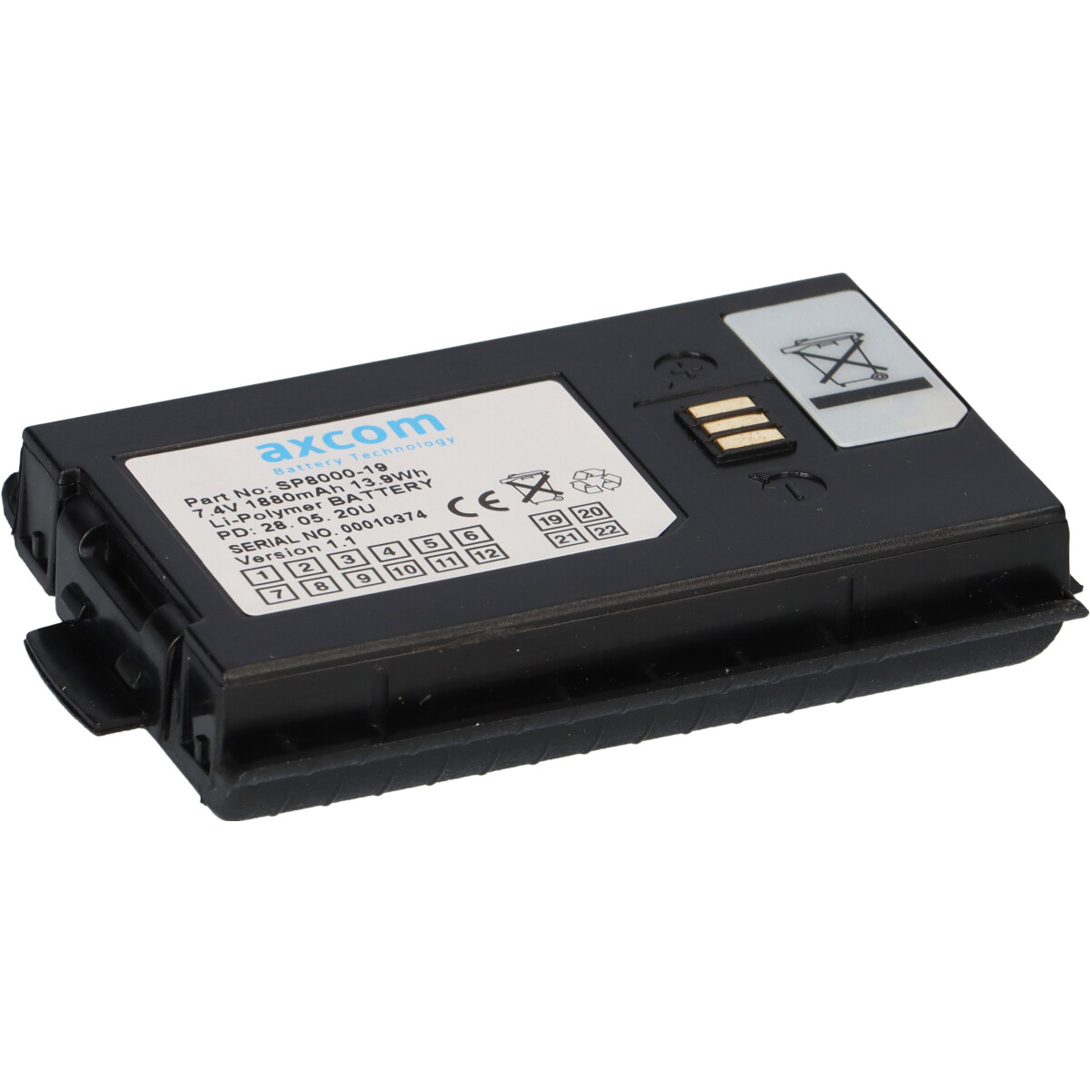 Li-Polymer Akku für Sepura STP8000 / STP9000 / SC20 - 300-00635 - 7,4V 1880mAh