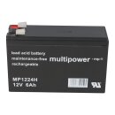 Multipower Blei-Akku MP1224H 12V 6Ah Hochstrom Faston 6,3mm