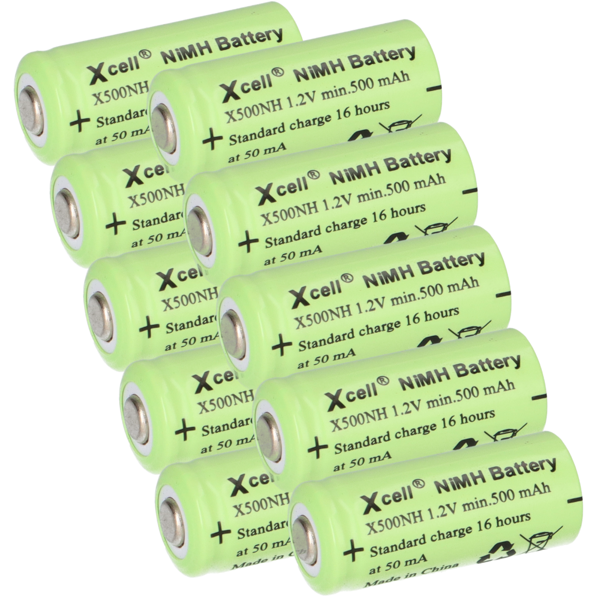 10x Akku Lady N X500NH ersetzt LR1, LR01, 4901, 4001, MX9100, 910A, E90 1,2V NI-MH 500mAh
