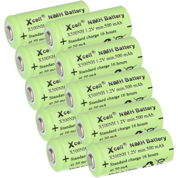 10x Akku Lady N X500NH ersetzt LR1, LR01, 4901, 4001, MX9100, 910A, E90 1,2V NI-MH 500mAh
