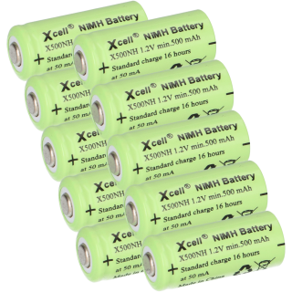 10x Akku Lady N X500NH ersetzt LR1, LR01, 4901, 4001, MX9100, 910A, E90 1,2V NI-MH 500mAh