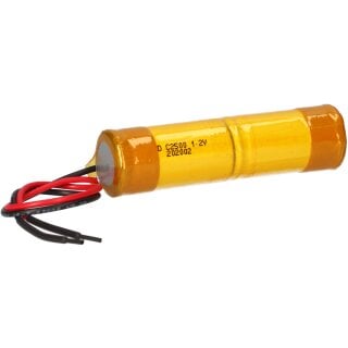 Akkupack 2,4V 2500 mAh C NiCd Notleuchten HT Stange Faston 6,3mm +-