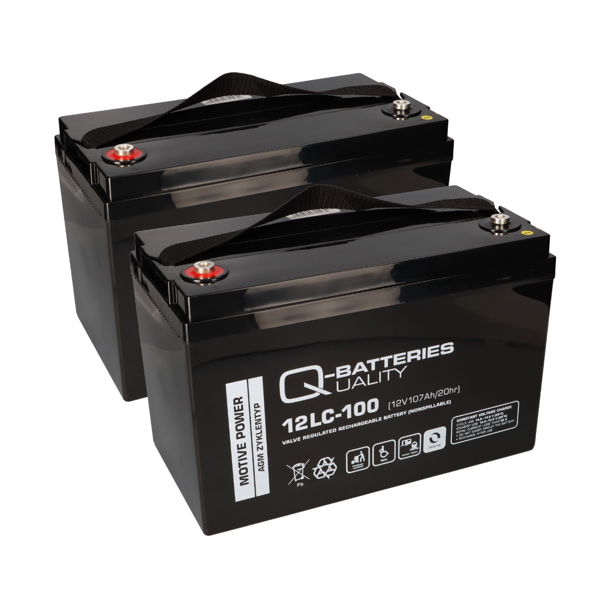 Ersatzakku für Lecson HS-915, 928 und 928SL 2x Quality-Batteries Bleiakku 12LC-100 / 12V 107Ah