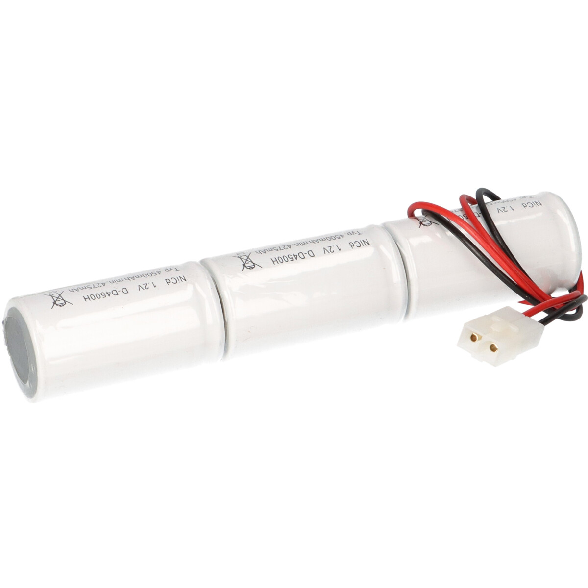 Notleuchten-Akku 3,6V 4500mAh NiCd L1x3 – Mono D – Kabel & Stecker