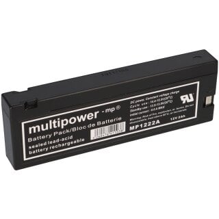 PB Akku Multipower MP1222A für Hellige SMP 300/320 Transportmonitor - 12V 2Ah