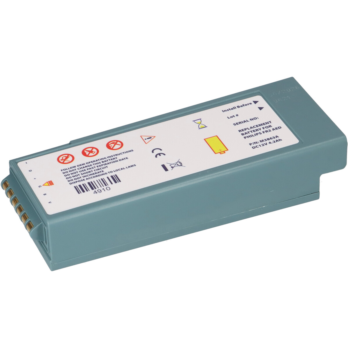 Batterie passend für Laerdal Philips HeartStart FR2 Defibrillator 12 V 4,2 Ah