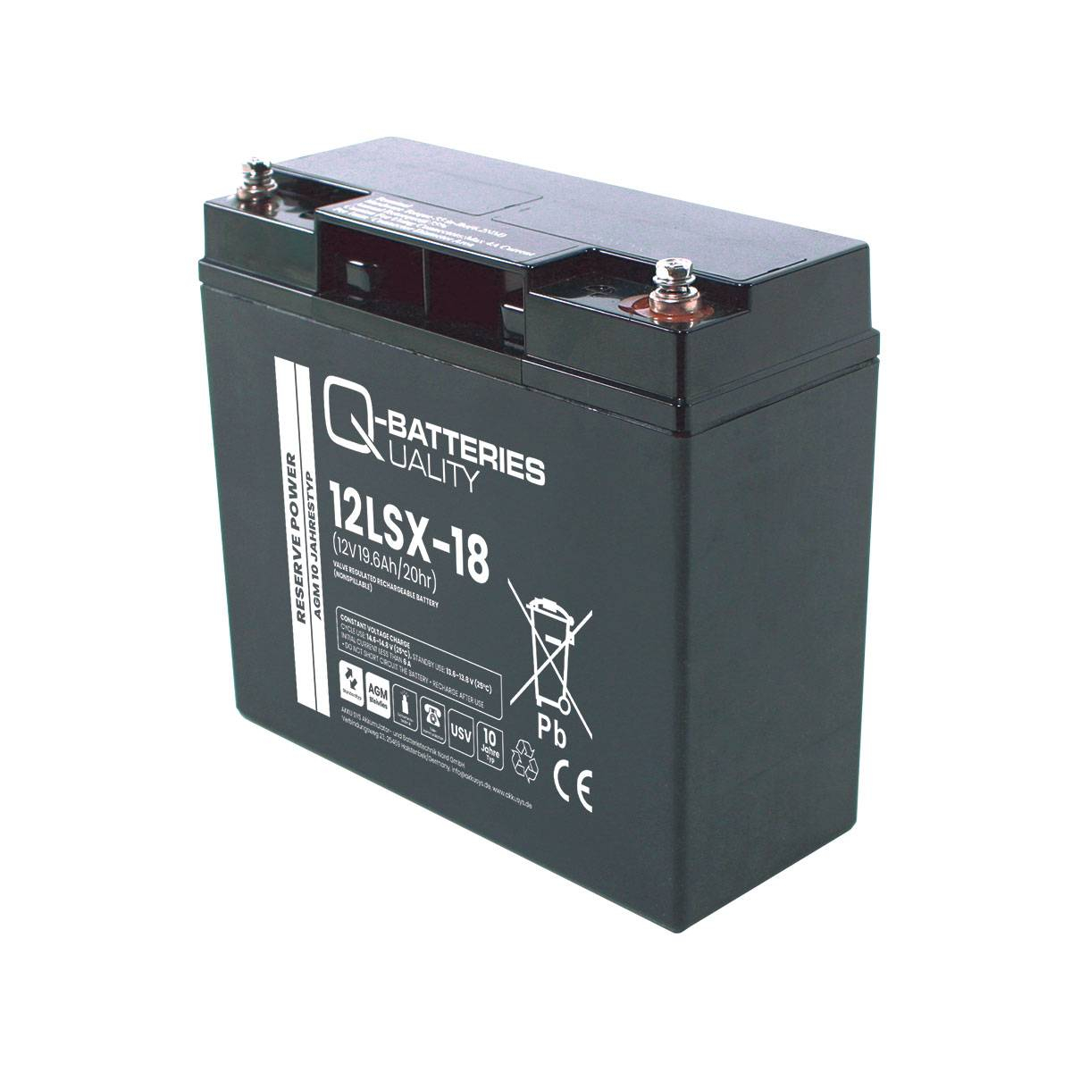 Q-Batteries 12LSX-18 12V 19,6Ah Blei-Vlies-Akku AGM 10 Jahre