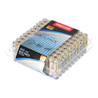 Maxell 790410 Alkaline LR03 AAA Batteries Box Pack 100 Pack