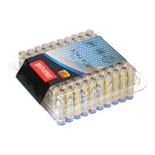 Maxell 790410 Alkaline LR03 AAA Batteries Box Pack 100 Pack