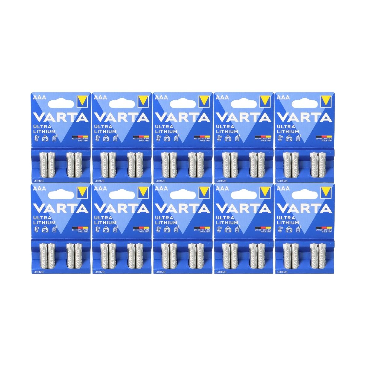 40x Varta Ultra Lithium AAA Micro Batterie 10x 4er Blister 6103