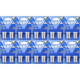 40x Varta Ultra Lithium AAA Micro Batterie 10x 4er Blister 6103