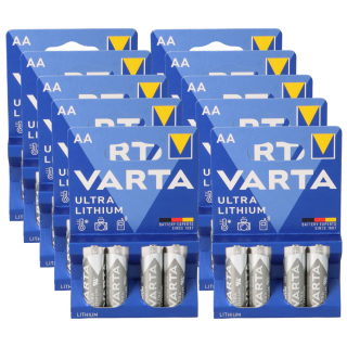 40x Varta Ultra Lithium AA Mignon Batterie 10x 4er Blister 6106