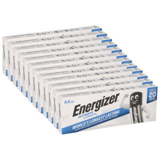 120x Energizer Ultimate Batterie Lithium LR06 1.5V AA Mignon L91