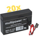 20x Multipower Blei-Akku MP0,8-12H Pb 12V 0,8Ah Heim und...