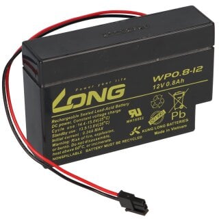 Kung Long WP0.8-12H 12V 0,8Ah Heim und Haus Stecker AGM Blei Batterie