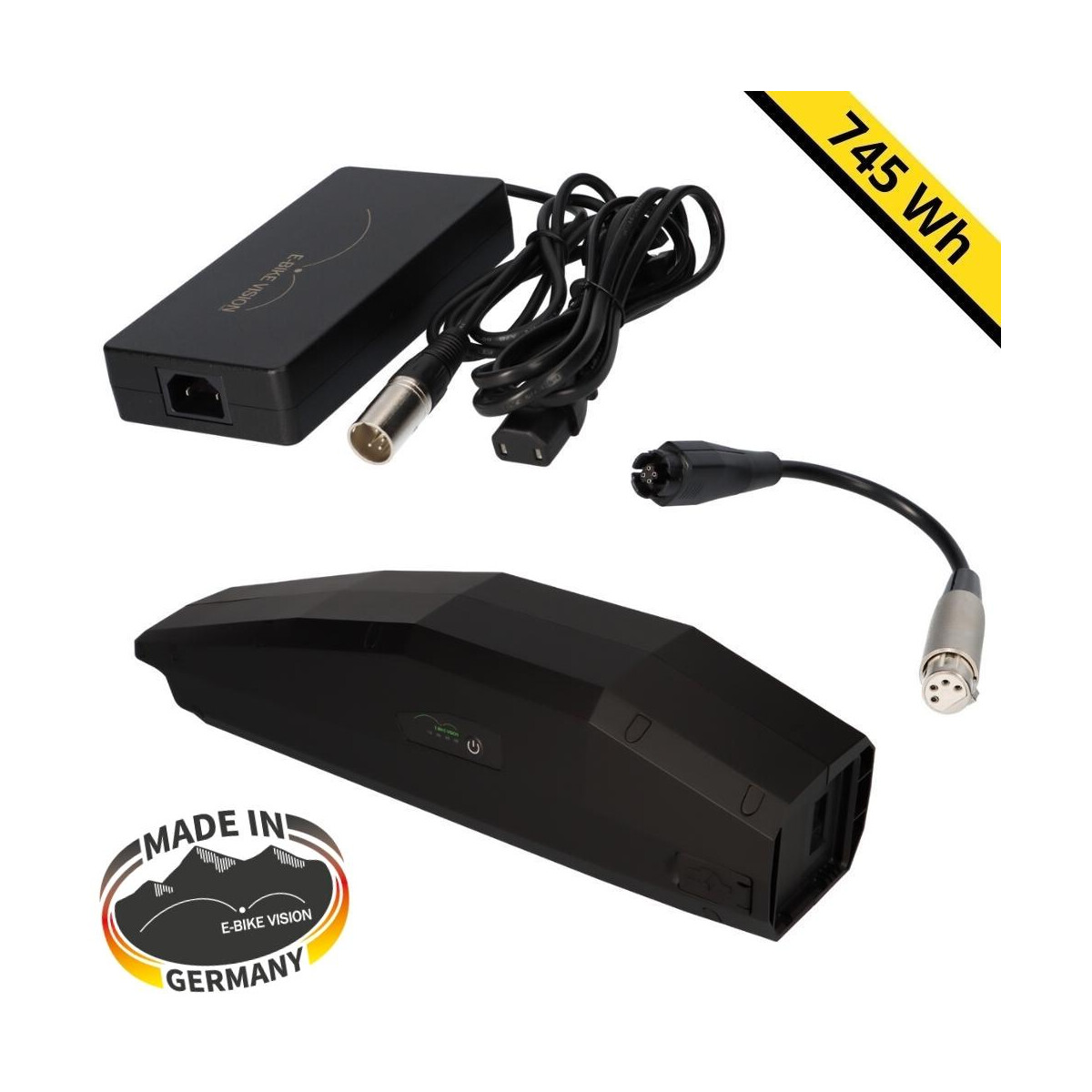 SET E-Bike Akku 36 Volt 20,7Ah 745Wh für Yamaha + Ladegerät 6A + Adapter
