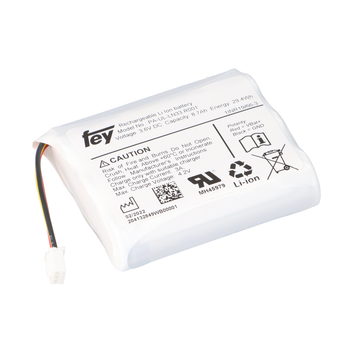 Li-Ion Akkupack 3,6 V 8,7 Ah (29 Wh) 1S3P – Panasonic NCR18650TB, Kabel & Stecker