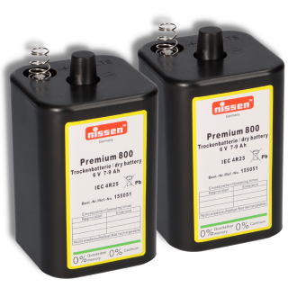 Nissen Premium 800 - 6V / 7-9Ah Trockenbatterie - ohne Quecksilber und Cadmium