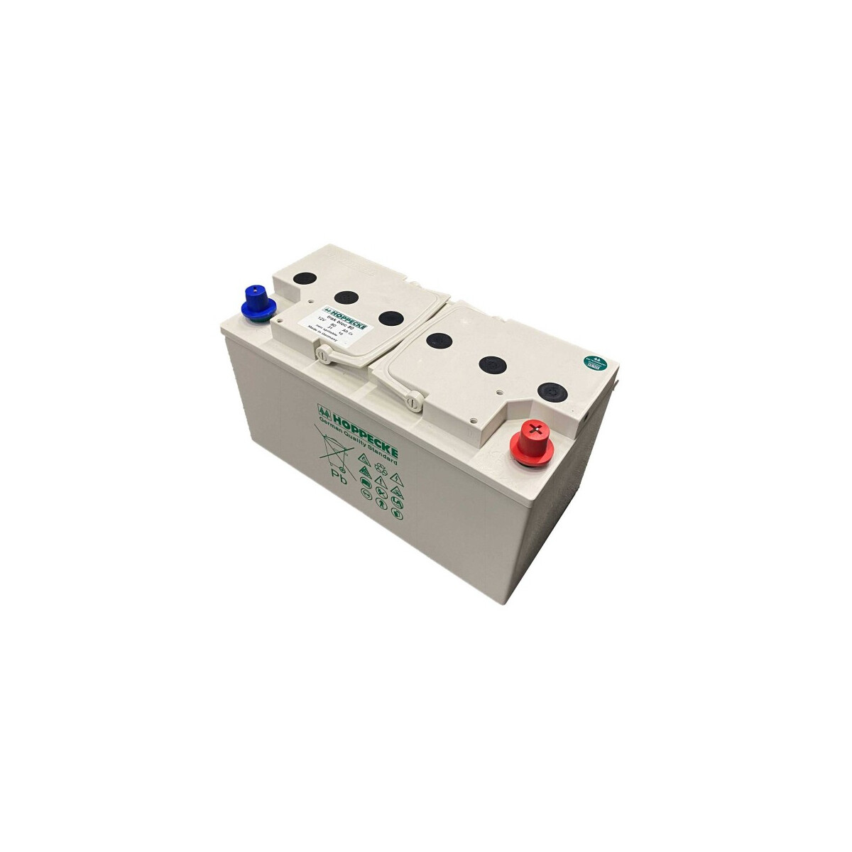 Hoppecke trak bloc 12V 80Ah 12TB 80 AGM Blei Traktions- 6 Blockbatterie M8 mit Konusadapter