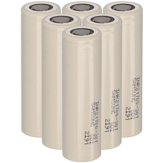 6x Samsung INR21700-30T 3,6V 3000mAh 35A Li-Ion-Akku