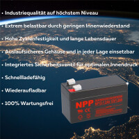 NPP NP12-1.2 AGM Akku 12V 1,2Ah  gallery 1_2nd
