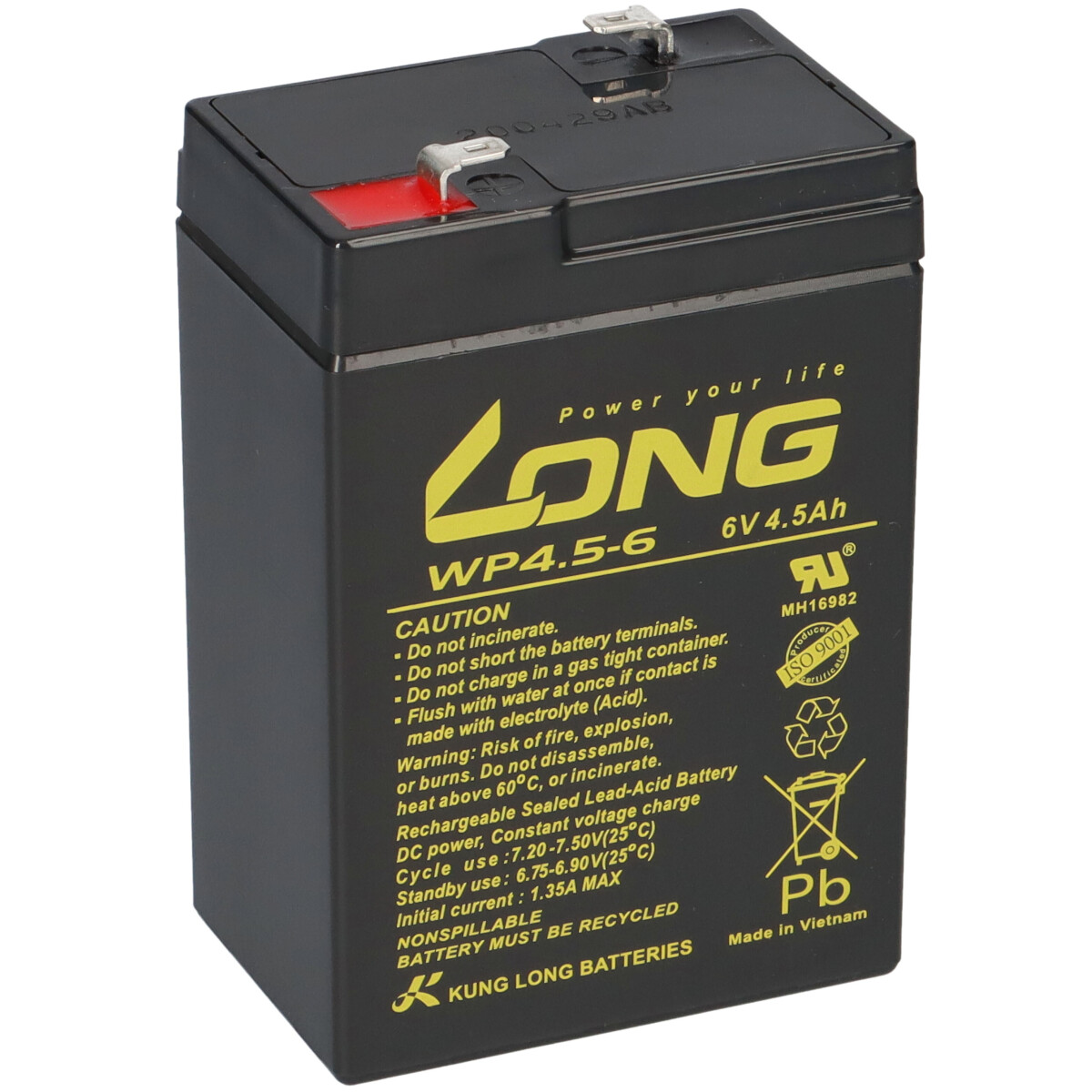 Kung Long WP4.5-6 AGM Akku 6V 4,5Ah – passend für 3-FM-4