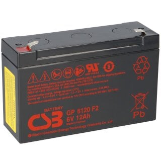CSB Bleiakku  6V 12Ah GP6120F2 Hitachi wartungsfrei AGM Bleibatterie